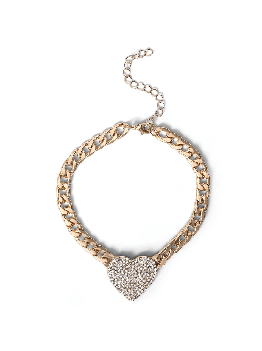 Jessica Simpson Crystal Heart Bracelet Gold