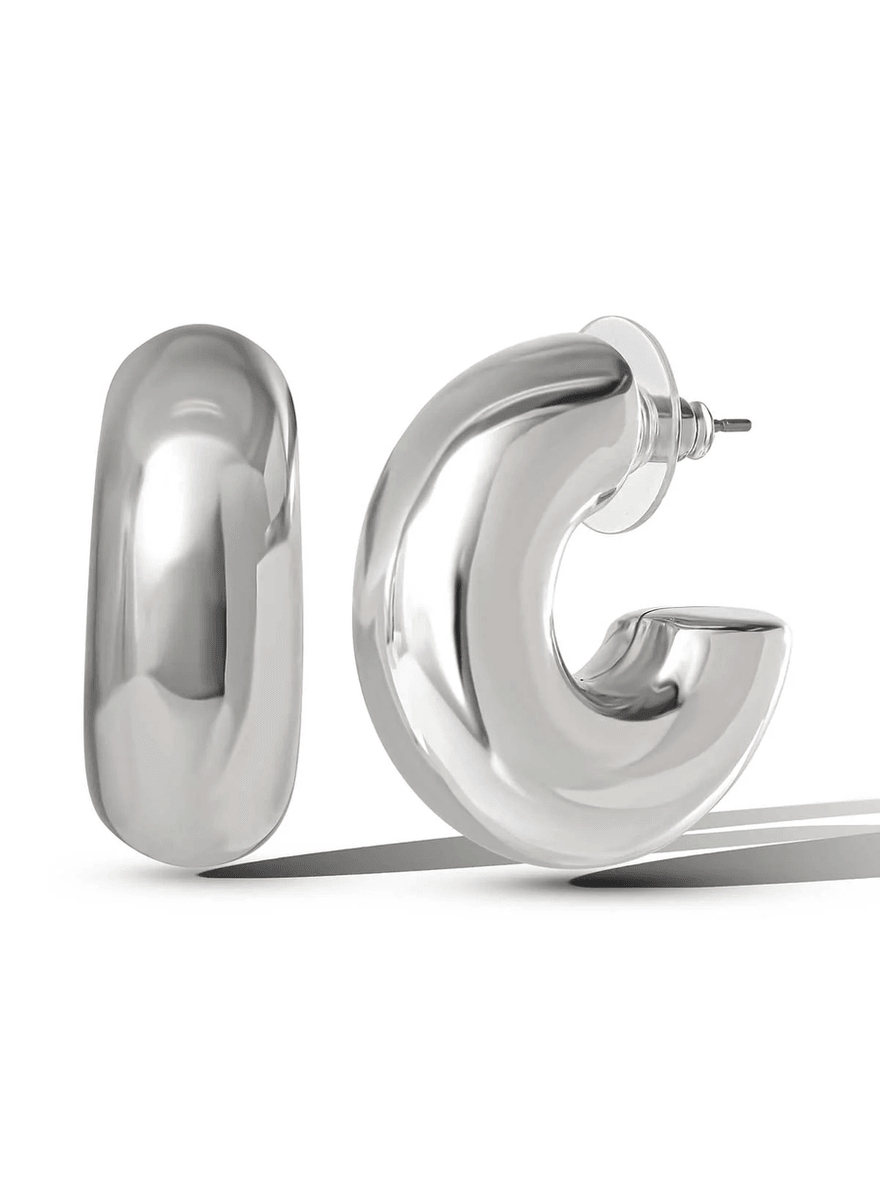 Jessica Simpson Silver Hoop Earrings