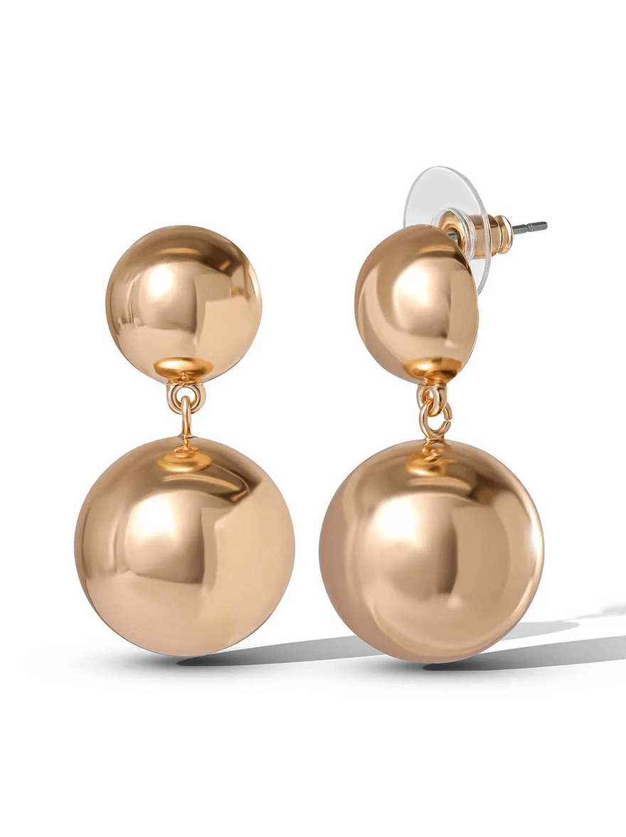 Jessica Simpson Drop Round Ball Dangle Earring Gold