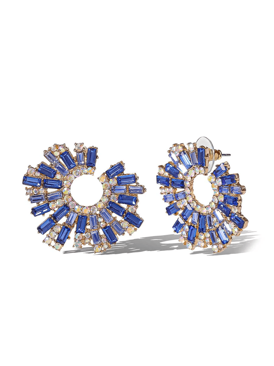 Jessica Simpson Sunburst Blue Crystal Earrings