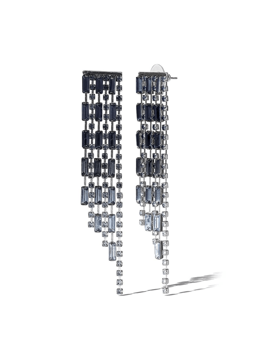 Jessica Simpson Cascading Crystal Earrings Black