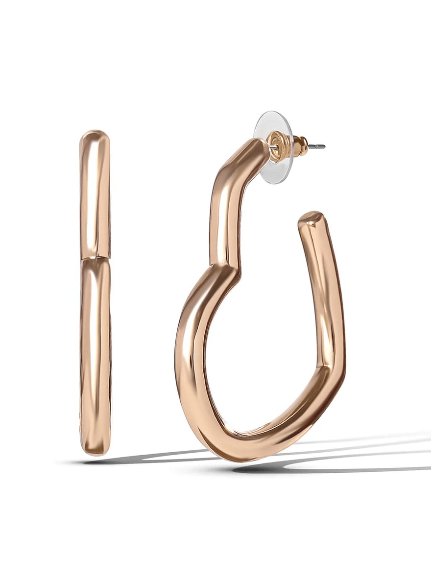 Jessica Simpson Open Heart Hoop Earrings Gold