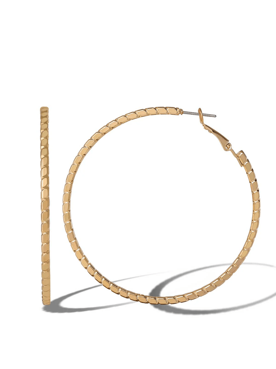 Jessica Simpson Textured Hoop Earrings Gold