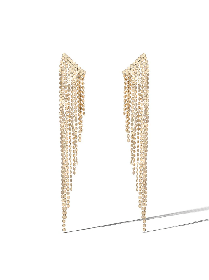 Jessica Simpson Fringe Drape Earrings Gold