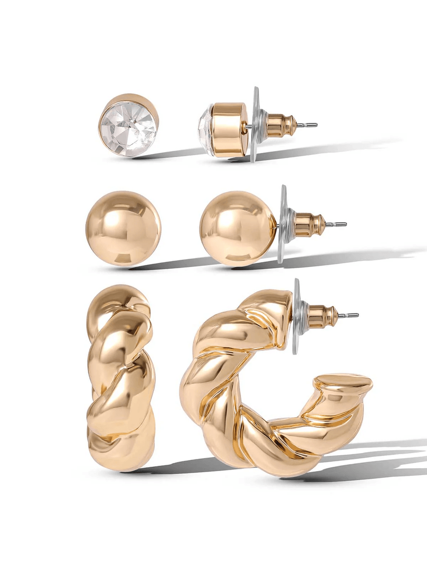 Jessica Simpson Classic Gold Earring Set