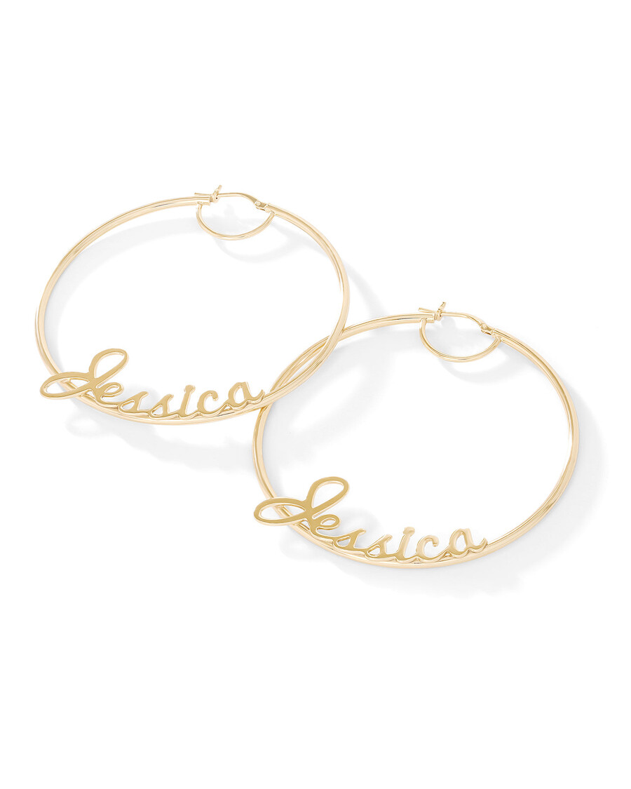 گوشواره حلقه ای شخصی سازی شده جسیکا سیمپسون از طلای 18 عیار