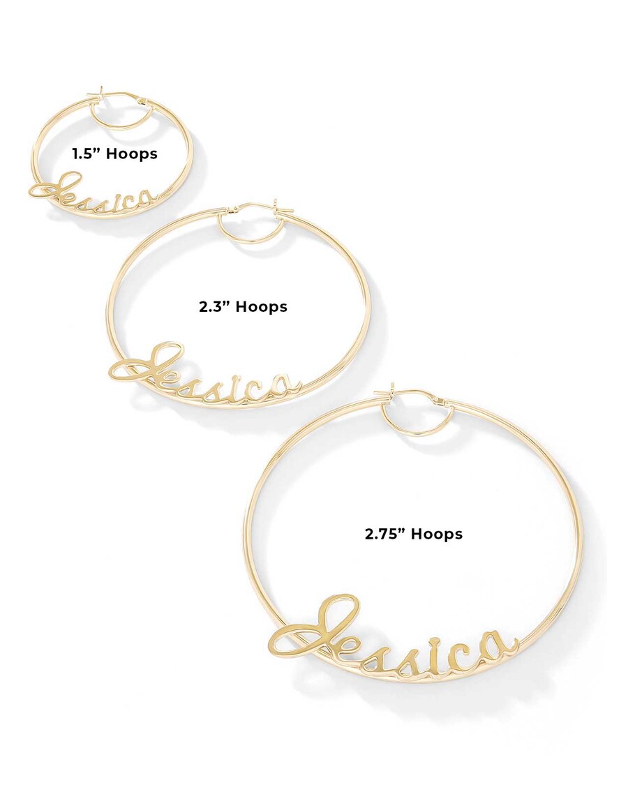 گوشواره حلقه ای شخصی سازی شده جسیکا سیمپسون از طلای 18 عیار