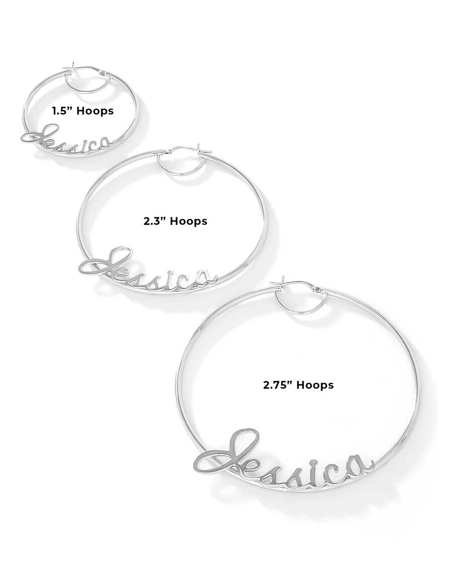 Jessica Simpson Personalized Hoop Earrings in Sterling Silver