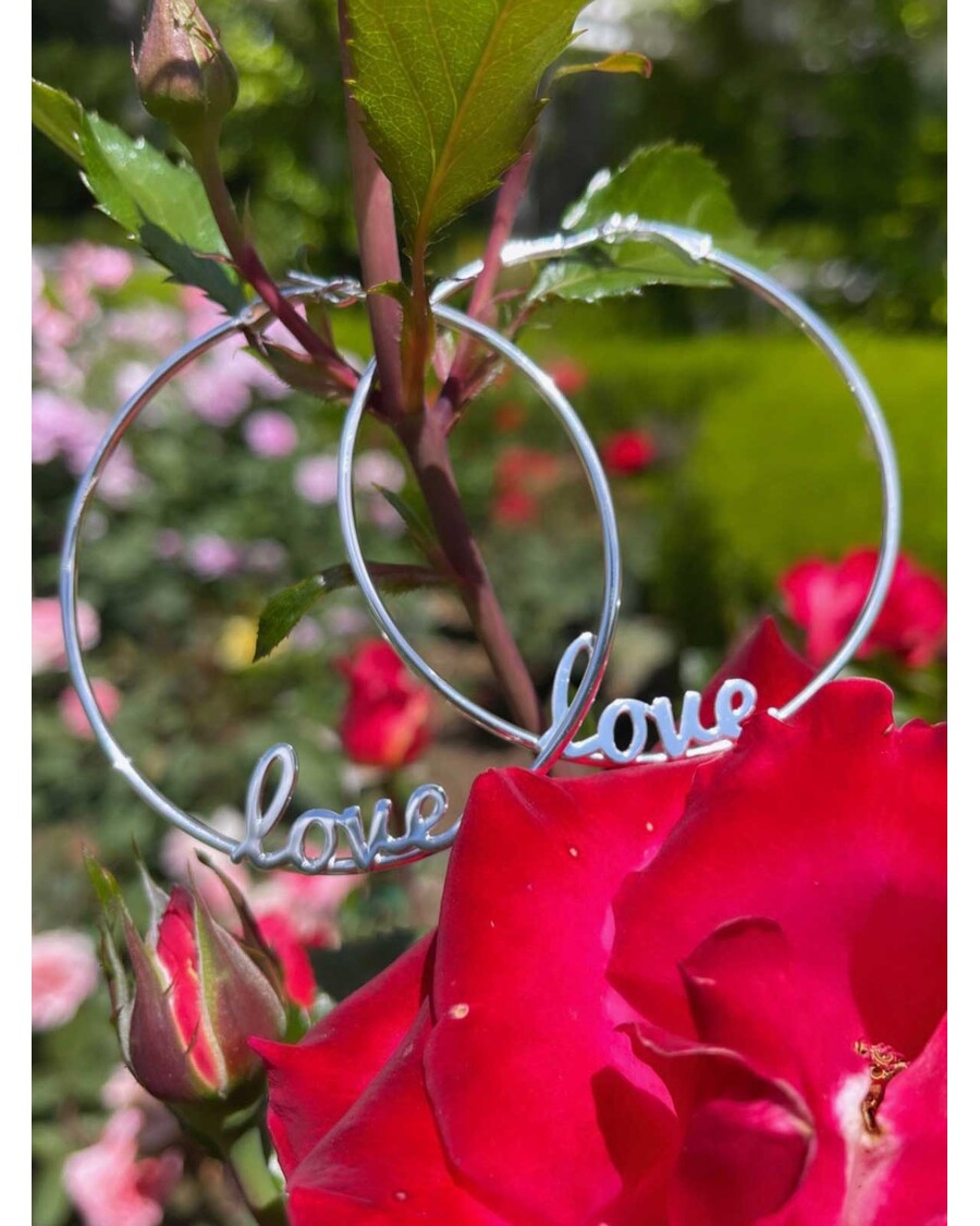 Jessica Simpson Personalized Hoop Earrings in Sterling Silver