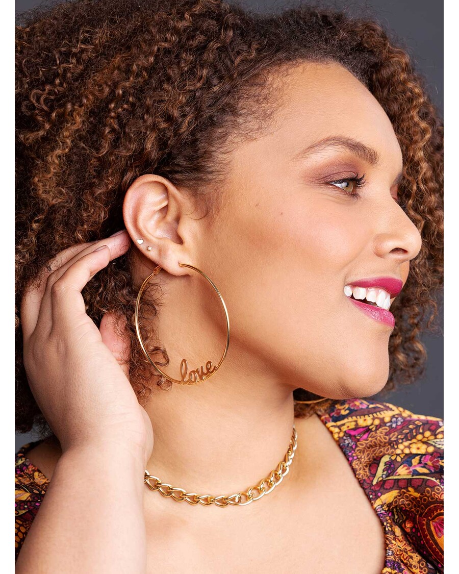 Jessica Simpson Personalized Hoop Earrings in Sterling Silver