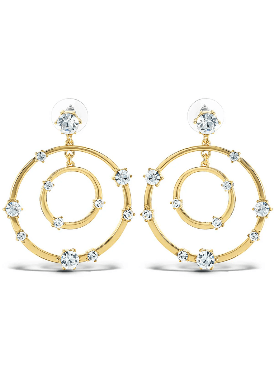 Jessica Simpson Orbital Crystal Drop Earrings Gold