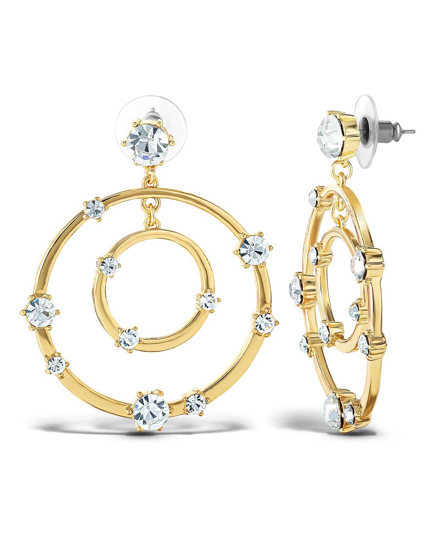 Jessica Simpson Orbital Crystal Drop Earrings