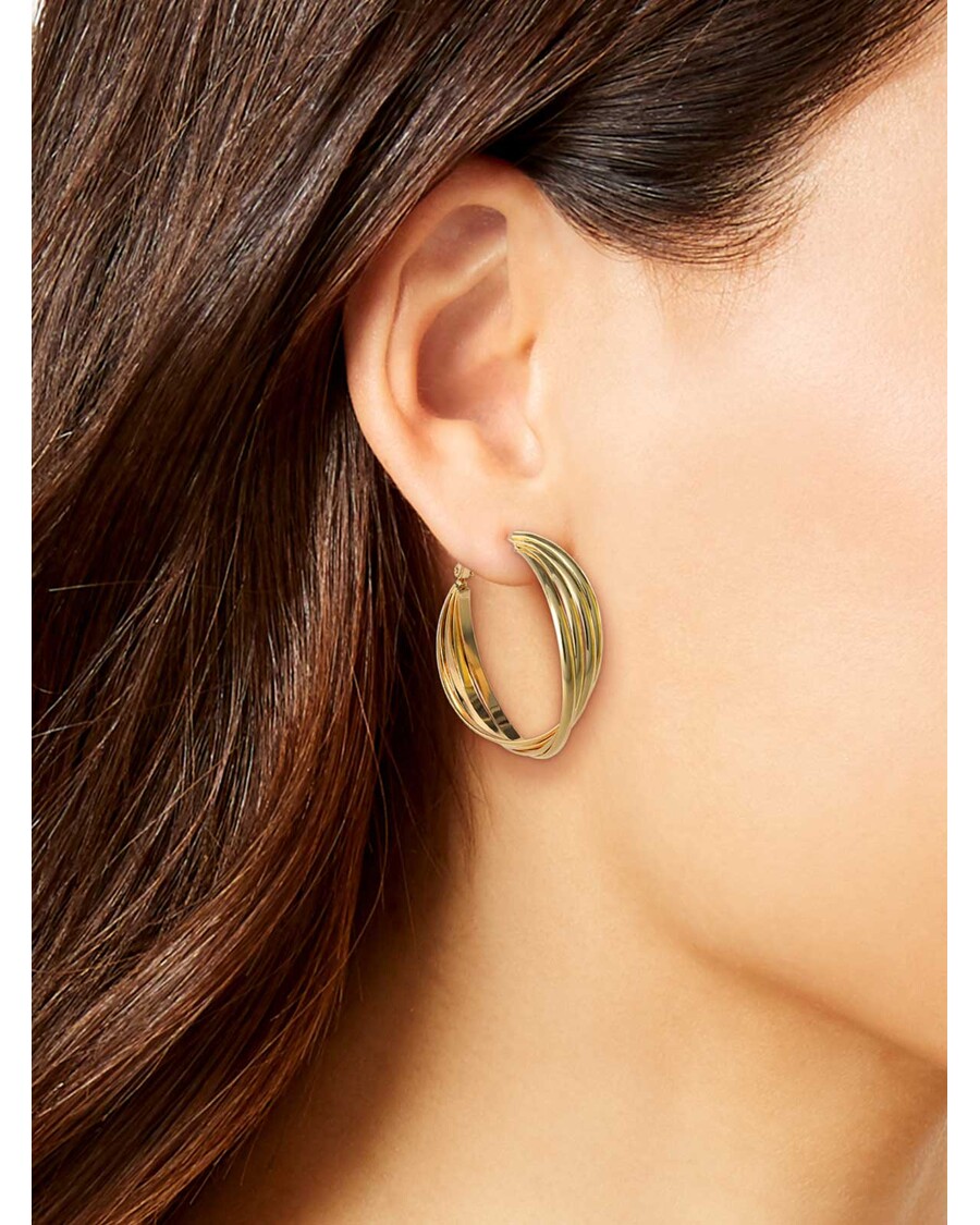 Jessica Simpson Twisted Layered Hoop Earrings in Gold