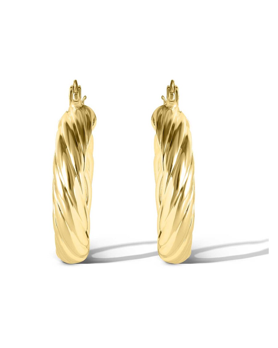 Jessica Simpson Thick Twisted Hoop Earrings in Gold