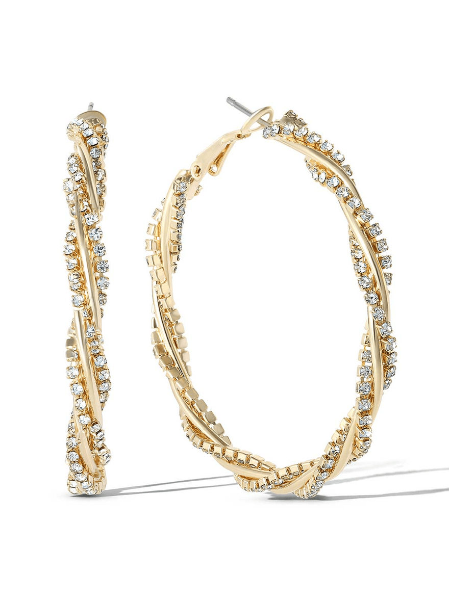 Jessica Simpson Spiral Hoop Earrings Gold