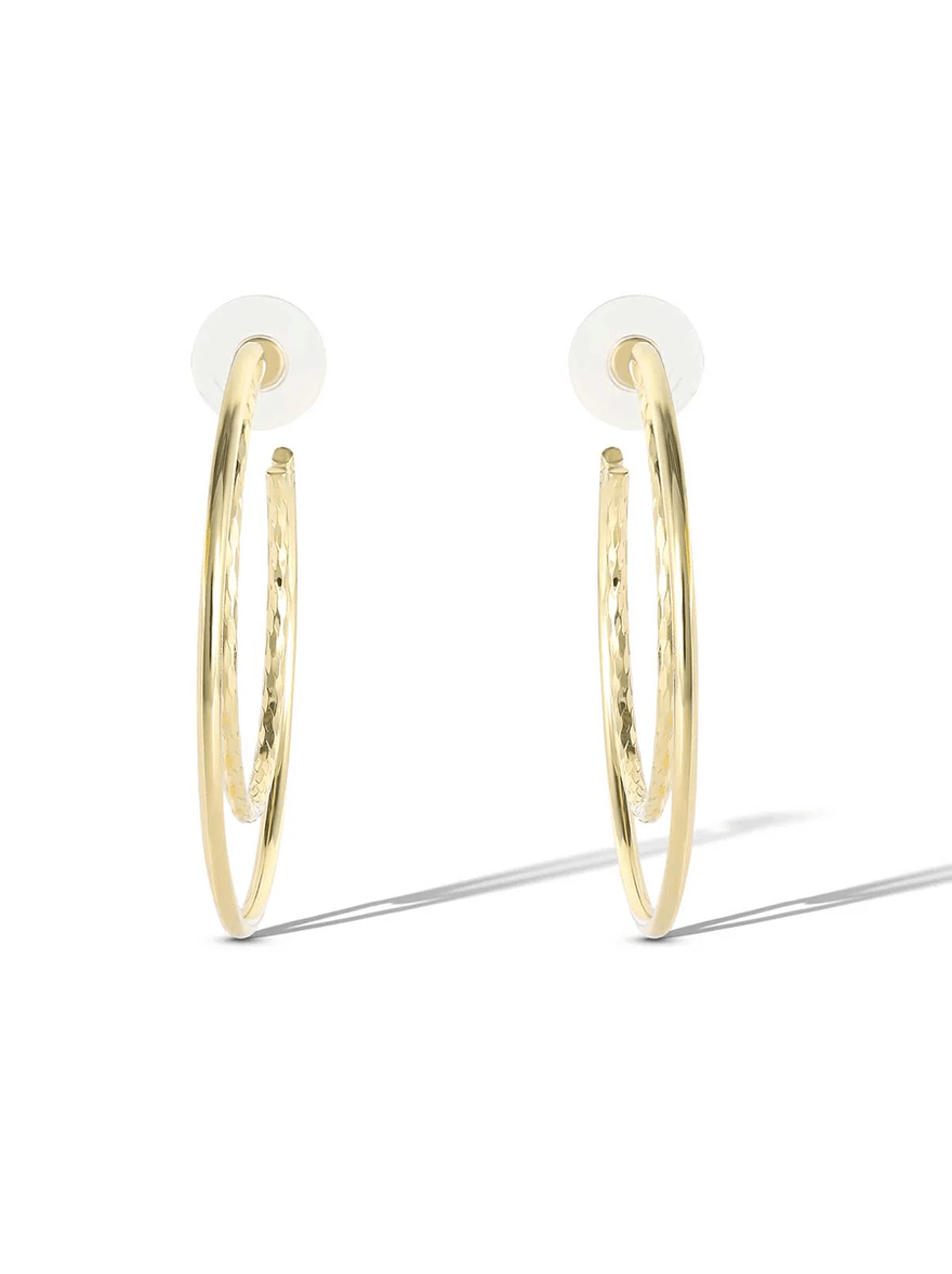 Jessica Simpson Double Hoop Earrings Gold
