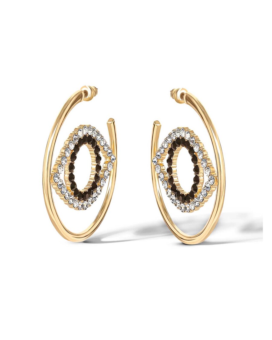 Jessica Simpson Crystal Eye Hoop Earrings