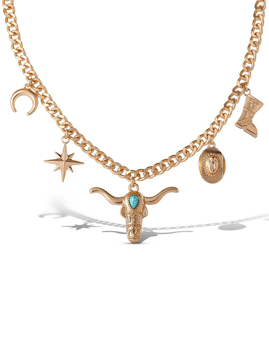 Jessica Simpson Gold Multi Pendant Necklace