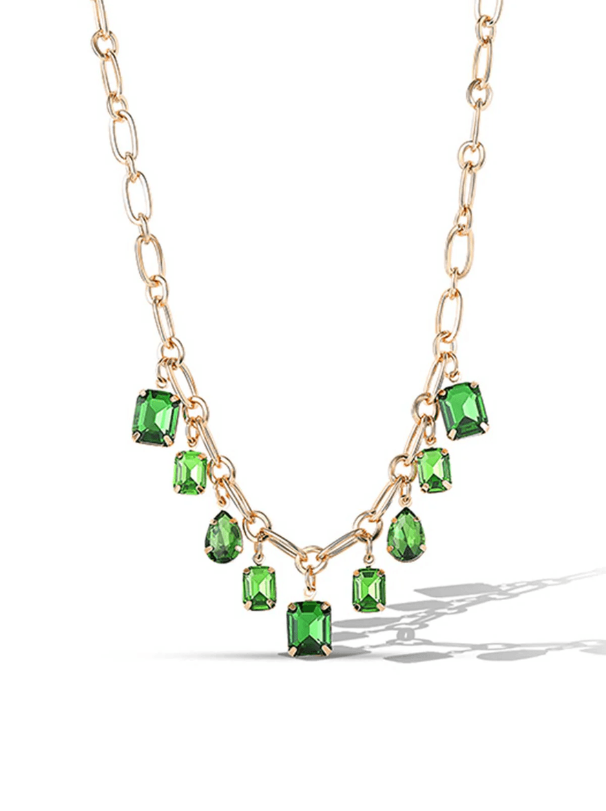 Jessica Simpson Gold Emerald Pendant Necklace