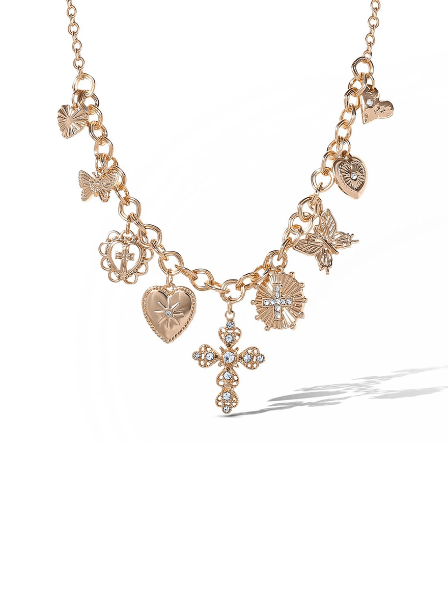 Jessica Simpson Gold Charm Necklace