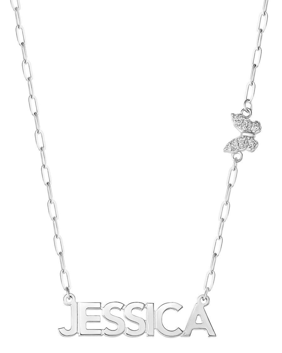 گردنبند شخصی جسیکا سیمپسون با طلسم پاوه مکعبی زیرکونیا - نقره