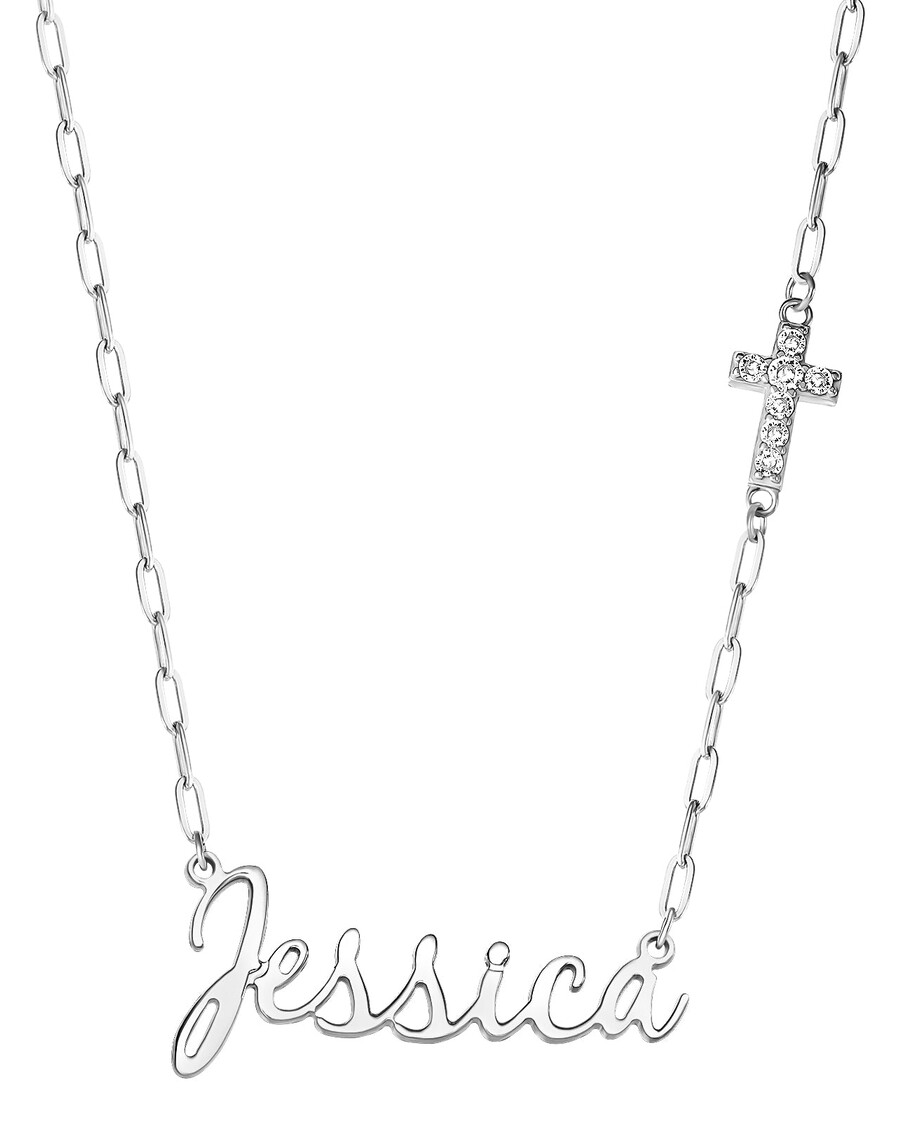 گردنبند شخصی جسیکا سیمپسون با طلسم پاوه مکعبی زیرکونیا - نقره