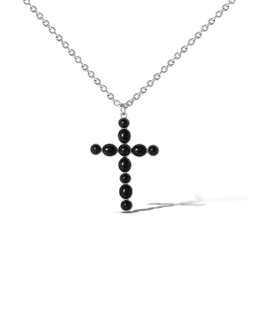 گردنبند صلیب اکریلیک مشکی جسیکا سیمپسون