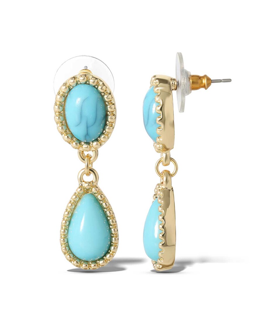 Jessica Simpson Turquoise Stone Drop Earrings