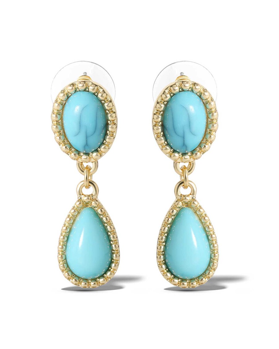 Jessica Simpson Turquoise Stone Drop Earrings