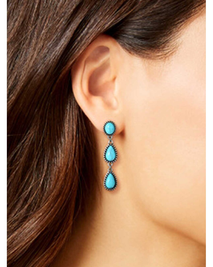 Jessica Simpson Three Stone Drop Earrings