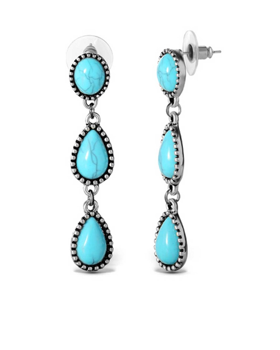 Jessica Simpson Three Stone Drop Earrings