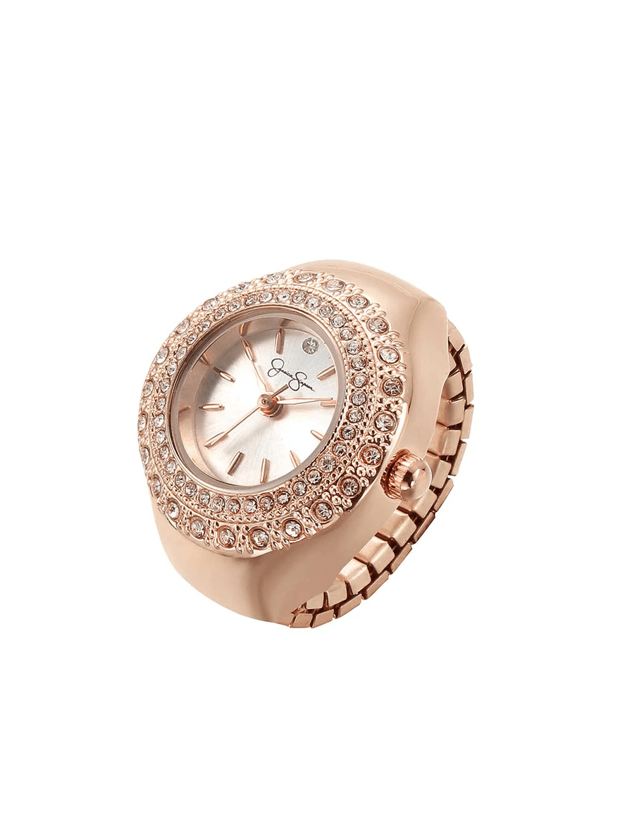 Jessica Simpson Crystal Ring Watch in Rose Gold