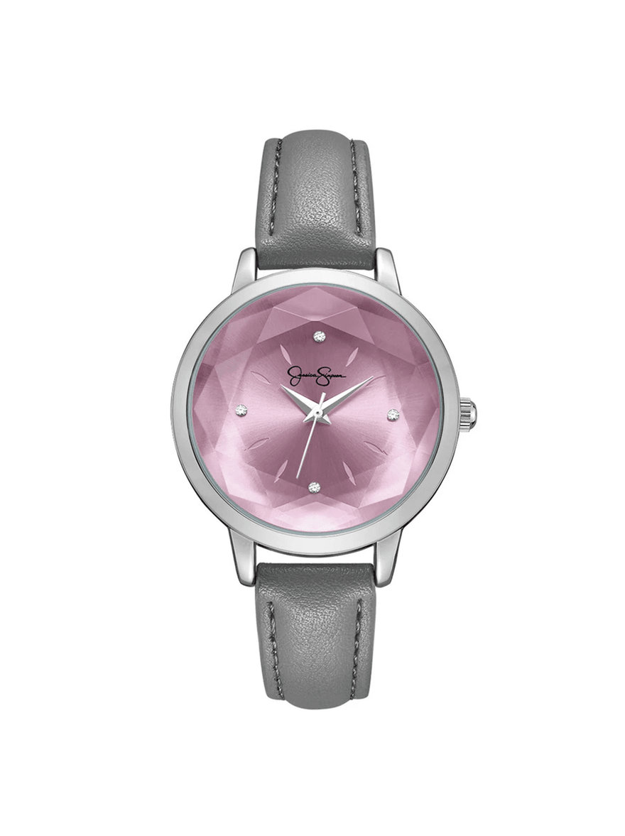 Jessica Simpson Faceted Glass Watch in Gray