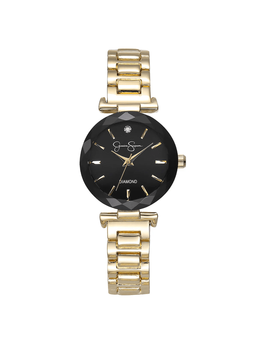 Jessica Simpson Diamond Dial Bracelet Watch in Gold