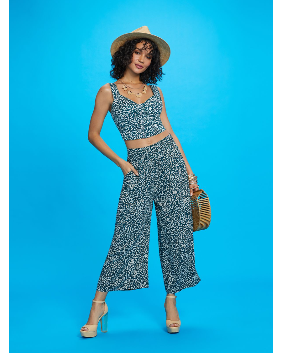 Jessica Simpson Rosalie Wide Leg Pant in Wild Side