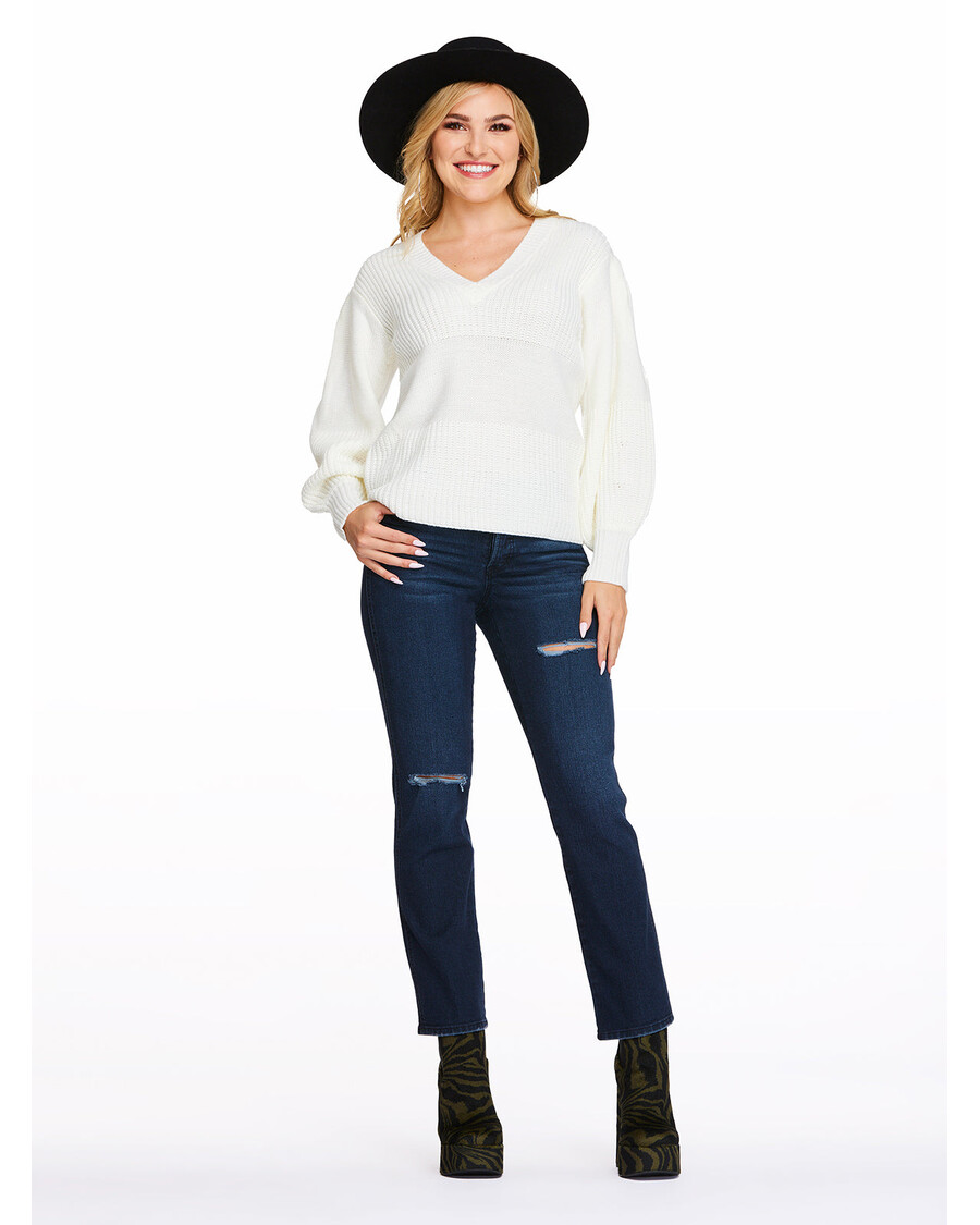 Jessica Simpson Flirt High Rise Straight Crop in Jet Set