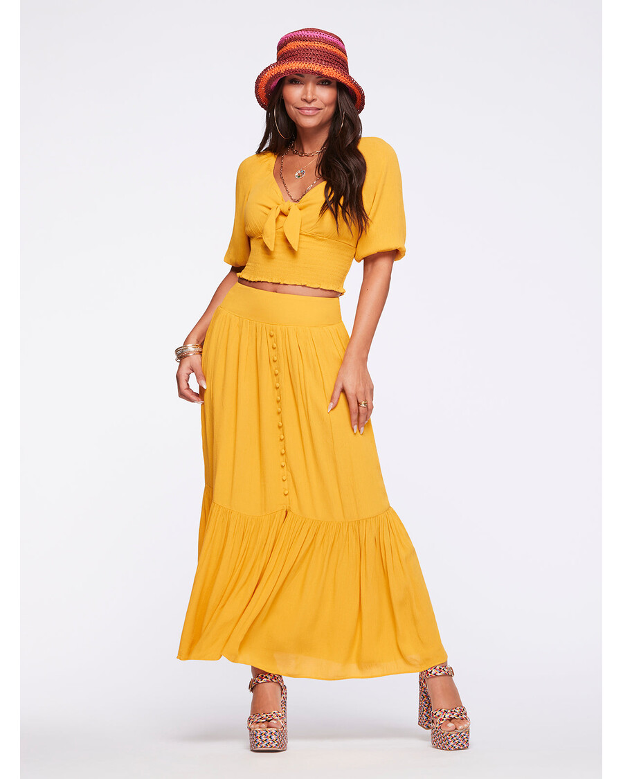 Jessica Simpson Kelsie Svārki Zelta Nūjā