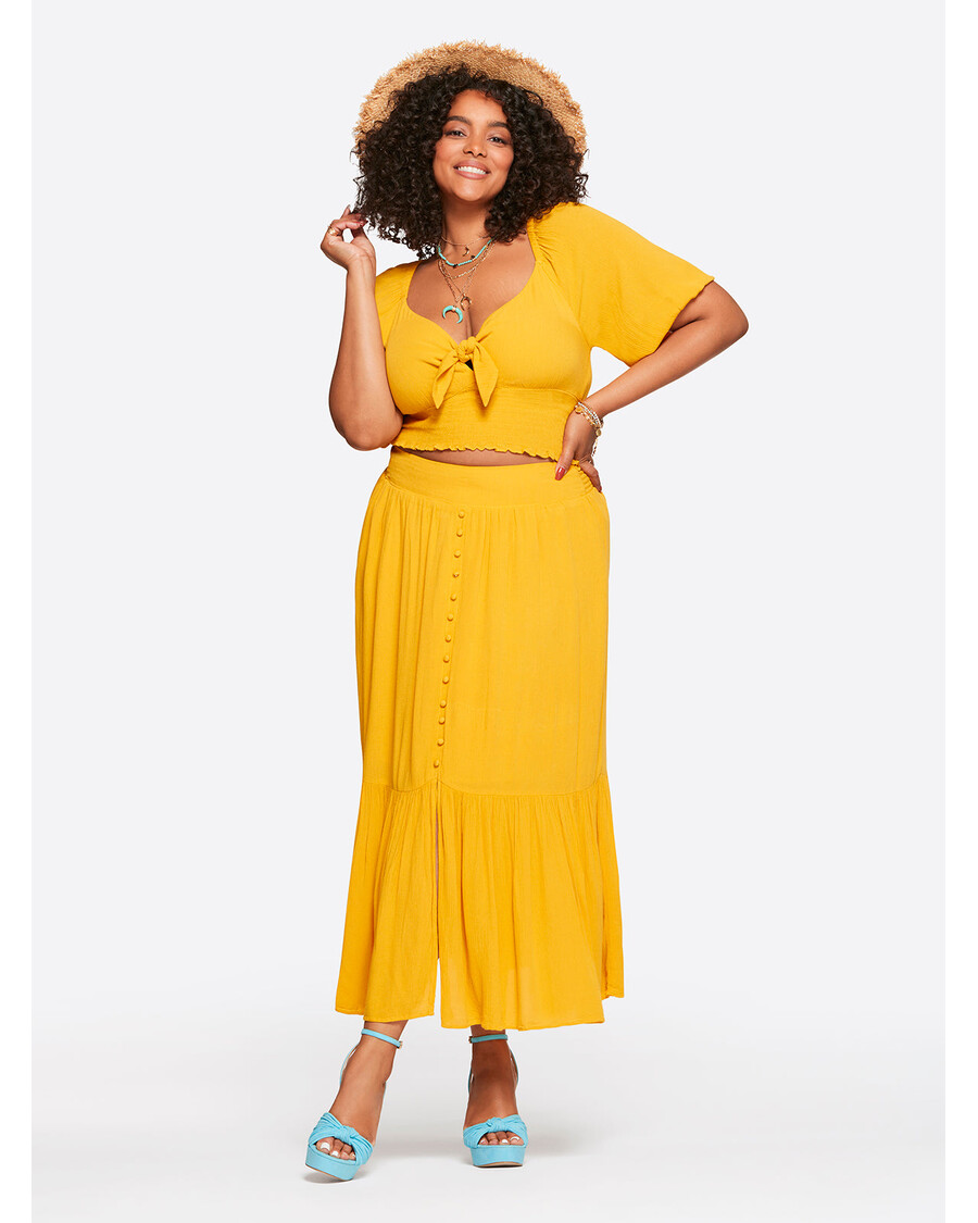 Jessica Simpson Kelsie Svārki Zelta Nūjā