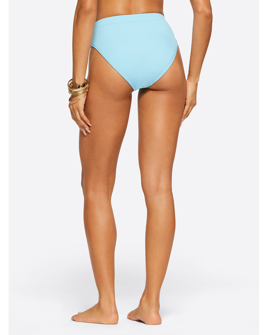 Jessica Simpson Textured Solids V Front High Waisted Bottom in Sky