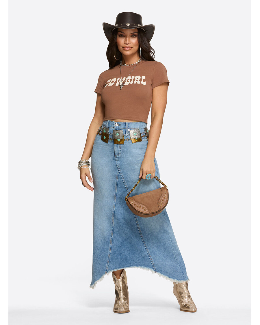 Jessica Simpson Della Maxi Skirt in Sweet Pea