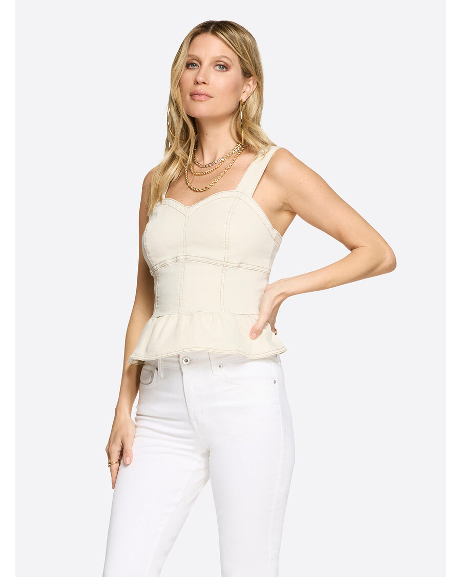 Jessica Simpson Denim Bustier in Ecru