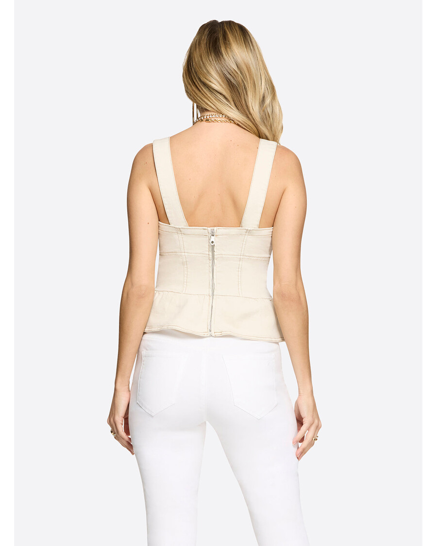 Jessica Simpson Denim Bustier in Ecru