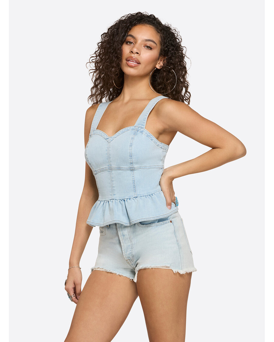 Jessica Simpson Denim Bustier in Buttercup
