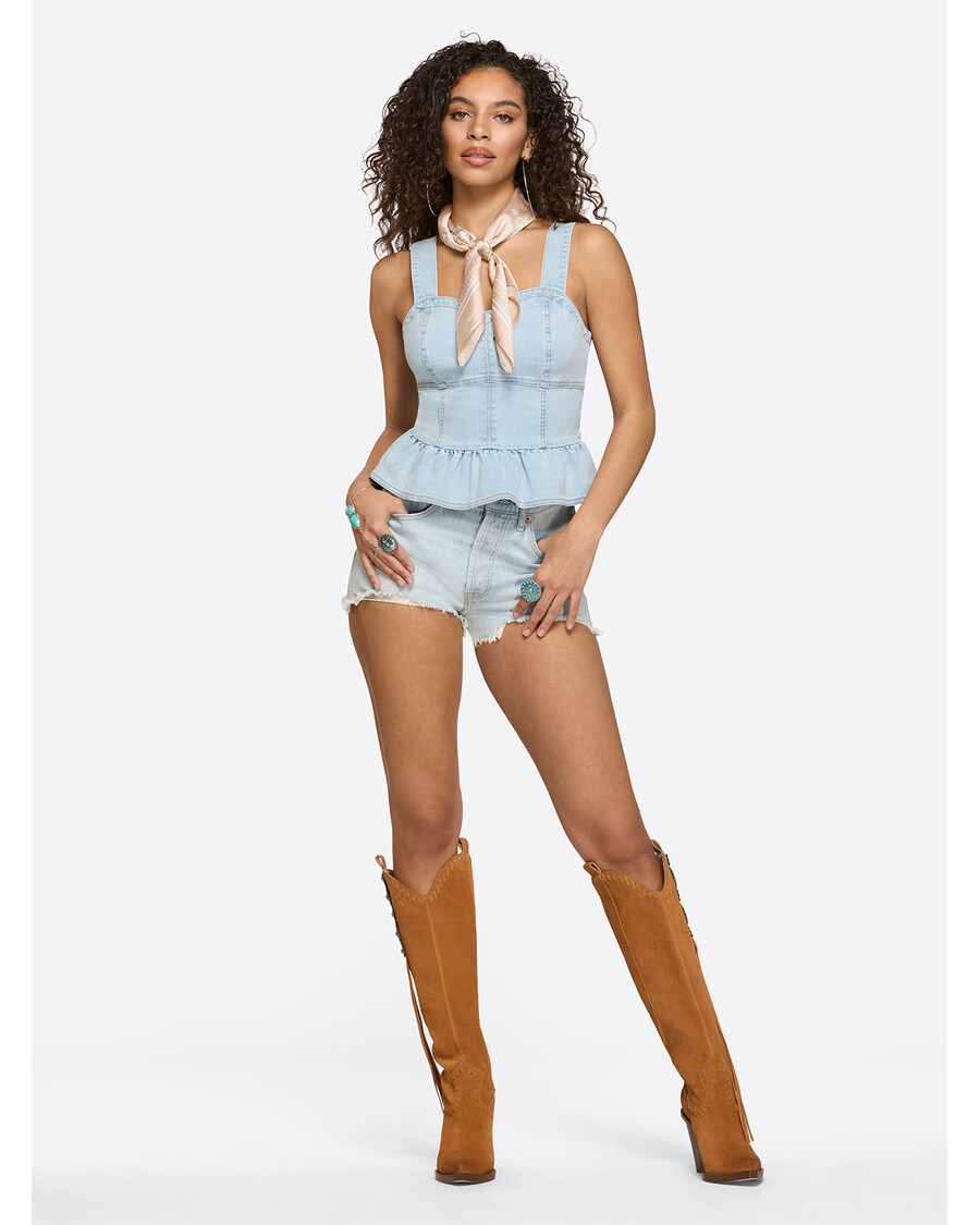 Jessica Simpson Denim Bustier in Buttercup