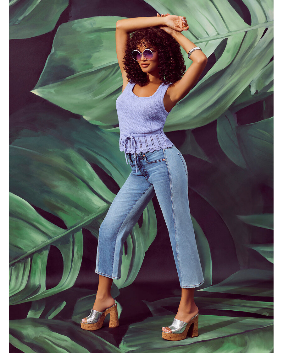 Jessica Simpson Melody Wide Leg Crop in Lovey Dovey