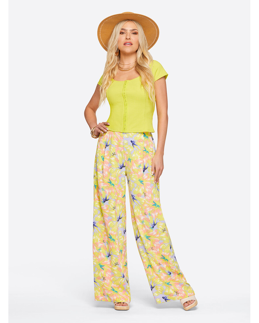 Jessica Simpson Winnie Wide Leg Pants in Candy Hibiscus