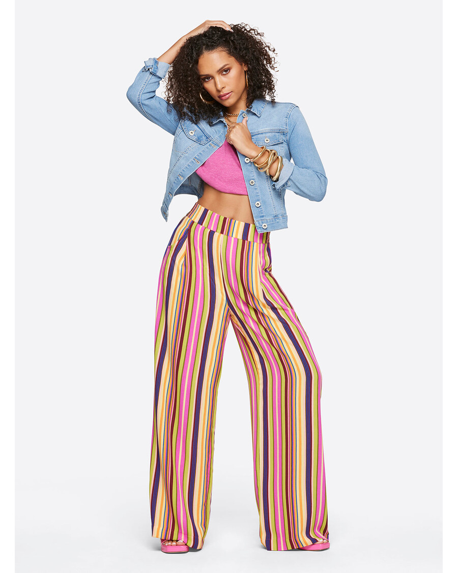 Jessica Simpson Winnie Wide Leg Pants in Rainbow Stripe