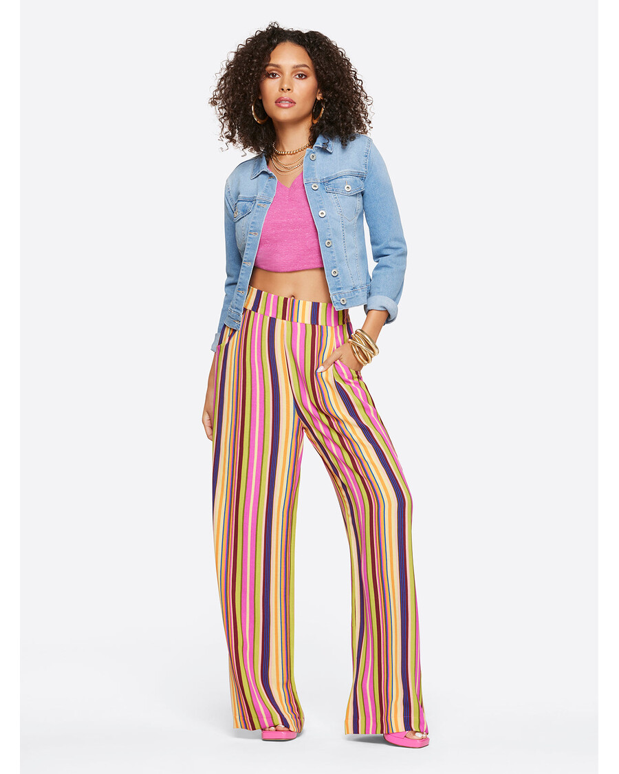 Jessica Simpson Winnie Wide Leg Pants in Rainbow Stripe
