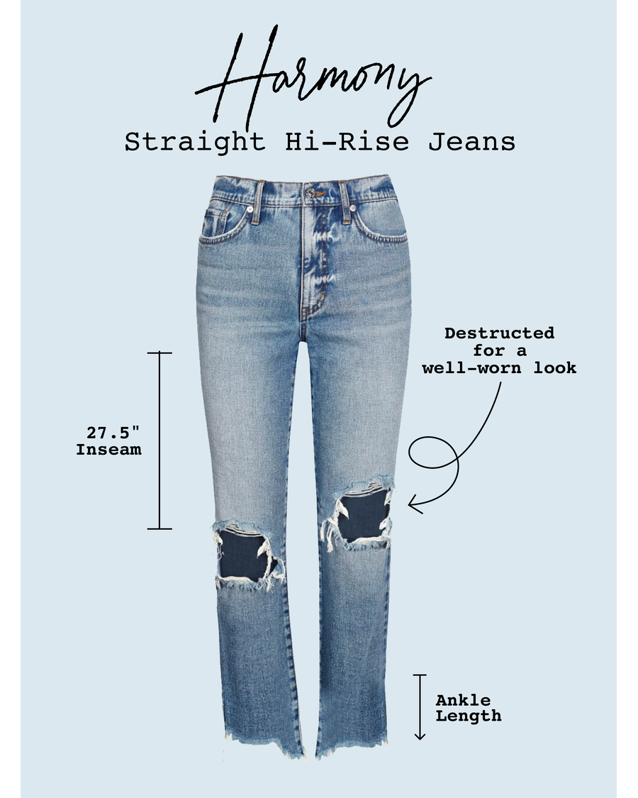 Jessica Simpson Harmony Straight High Rise Jean in Sunshine