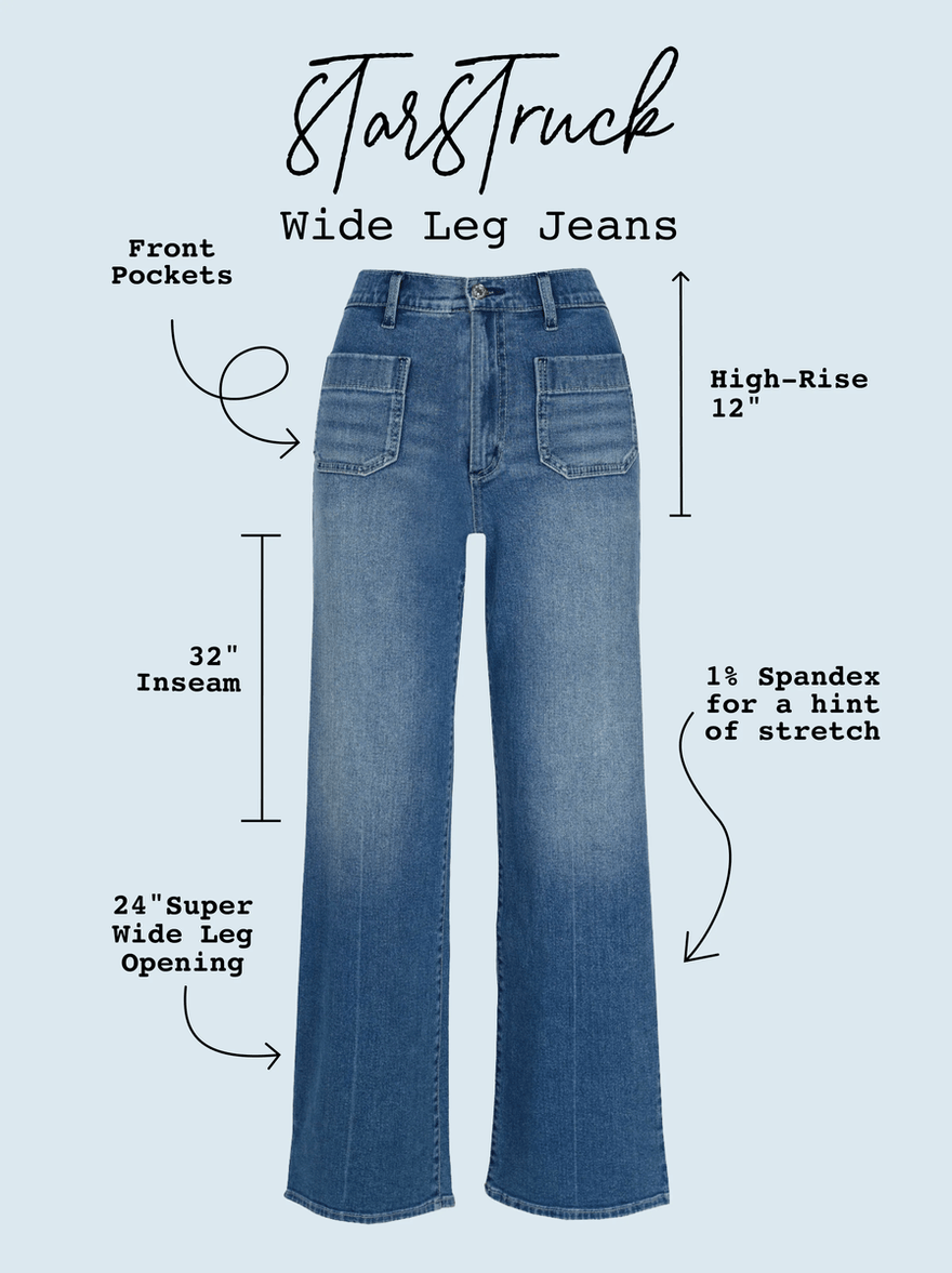 Jessica Simpson Starstruck Wide Leg Jean in Laguna